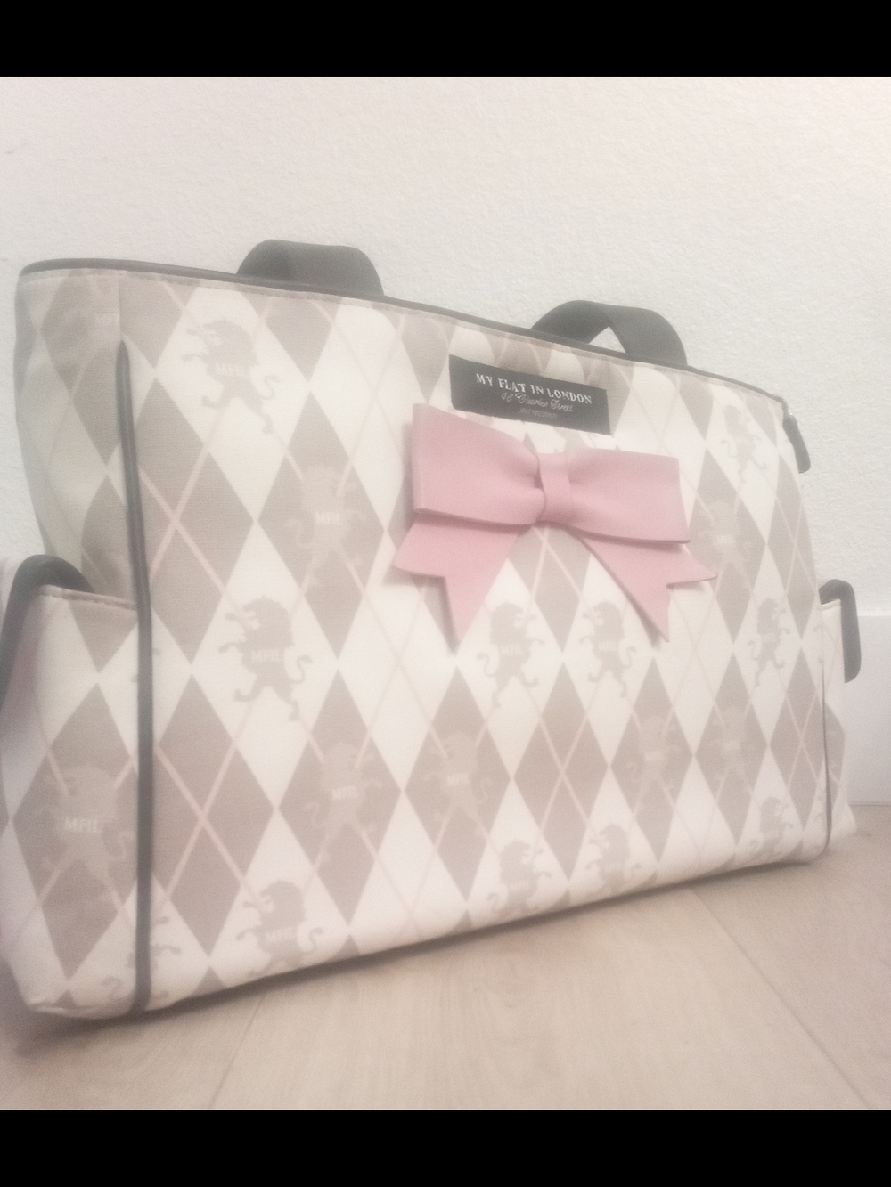 My Flat in London argyle diaper bag created by designer Jan Haedrich